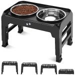 Adjustable Elevated Dog Bowls with Non-Slip Stand