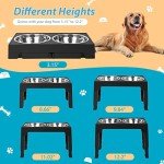 Adjustable Elevated Dog Bowls with Stainless Steel Bowls