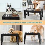 Adjustable Elevated Dog Bowls with Stainless Steel Bowls