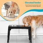 Adjustable Elevated Dog Bowls with Stainless Steel Bowls