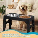 Adjustable Elevated Dog Bowls with Stainless Steel Bowls