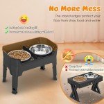 URPOWER Adjustable Elevated Dog Bowls with Food Bowls
