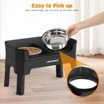 URPOWER Adjustable Elevated Dog Bowls with Food Bowls