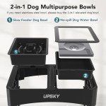 UPSKY Adjustable Elevated Dog Bowls with Slow Feeder