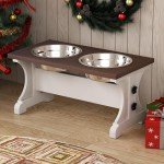 Farmhouse Style Elevated Dog Bowl Stand with Bowls