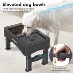 UPSKY Adjustable Elevated Dog Bowls with Slow Feeder