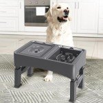 UPSKY Adjustable Elevated Dog Bowls with Slow Feeder