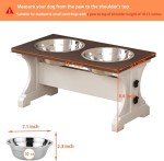 Farmhouse Style Elevated Dog Bowl Stand with Bowls