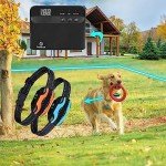 Rechargeable Electric Dog Fence System with Collars