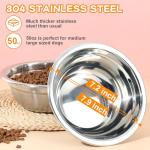 2 Pack 8" Durable Stainless Steel Dog Bowls
