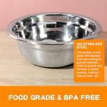 2 Pack 8" Durable Stainless Steel Dog Bowls