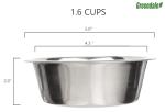 Greendale - 2 Stainless Steel Pet Bowls (1.6 Cups)
