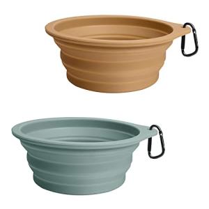 Silicone Collapsible Dog Bowls - 2-Pack Set