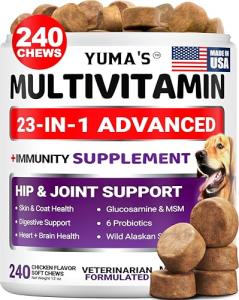 Chewable Dog Multivitamins with Glucosamine - 240 Treats