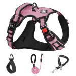 Adjustable No-Pull Dog Harness with Leash, Pink