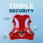 Voyager Adjustable No Pull Dog Harness - Red