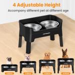 URPOWER Adjustable Elevated Dog Bowls with Food Bowls