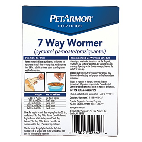 PetArmor 7-Way De-Wormer for Large Dogs & Puppies