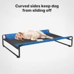 Large Black Cooling Elevated Dog Bed for Outdoor Use