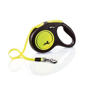 Neon Tape Retractable Dog Leash - 16 ft