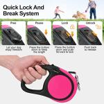Taglory 16ft Retractable Dog Leash - Pink