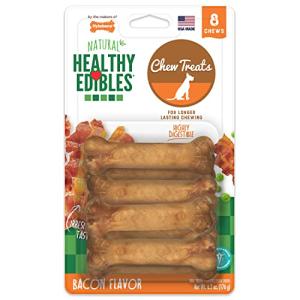 Nylabone Natural Bacon Flavor Dog Chews 8 Count