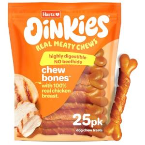 Hartz Oinkies Chicken Chew Bones – 25 Count