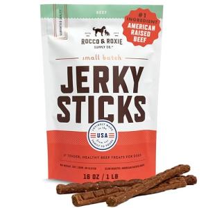 Rocco & Roxie Beef Jerky Dog Treats 1 lb
