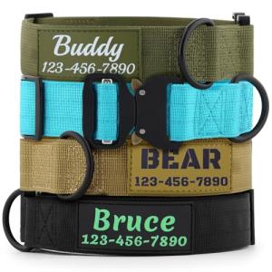 Custom Tactical Dog Collar with Name & Phone Number