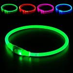 USB Rechargeable LED Dog Collar Light in Green