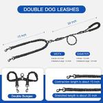 MingXpets Tangle-Free Double Dog Leash with Bungee