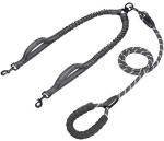 Double Dog Leash with Traffic Handles and Bungee