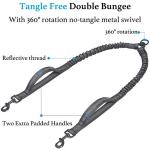 Double Dog Leash with Traffic Handles and Bungee