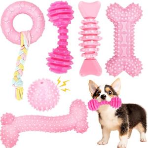 Cute 6 Pack Interactive Puppy Chew Toys