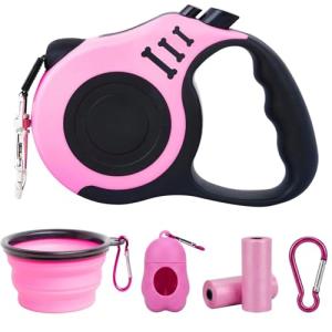 PETIMP 16FT Retractable Dog Leash with Bowl & Bags