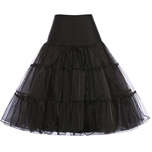 Black Petticoat Slip for 50s Dresses - Medium