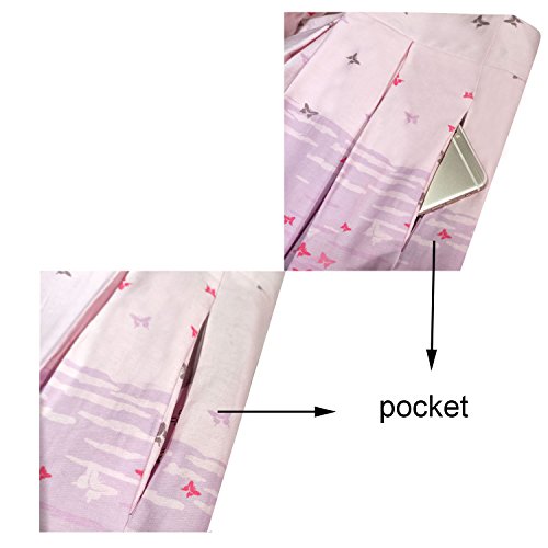 Girstunm Vintage Floral A-line Skirt with Pockets, L