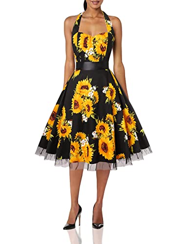 Vintage Polka Dot Halter Dress - Floral Spring