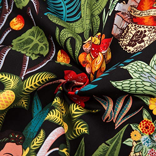 Vintage Printed Leaves Pencil Dress - Cap Sleeve