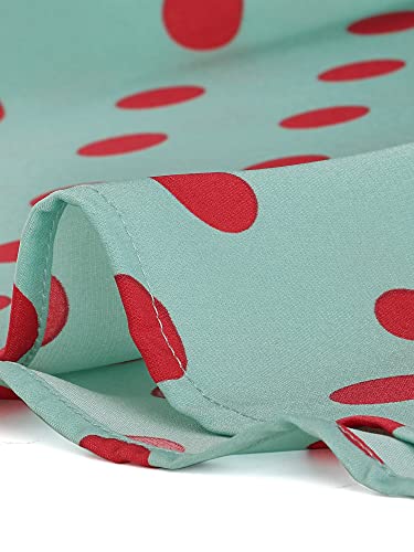 Vintage Blue Ruffle Shoulder Blouse for Women