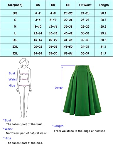 1950s Retro Pleated Skirt - Navy Blue, Size L