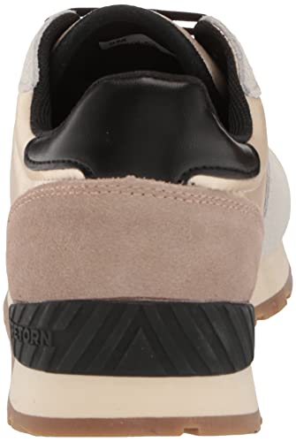 White/Taupe/Black Vintage Lace-up Casual Fashion Sneakers - Size 6.5