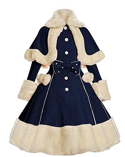 Langwyqu Vintage Winter Fur Coat Dress Shawl