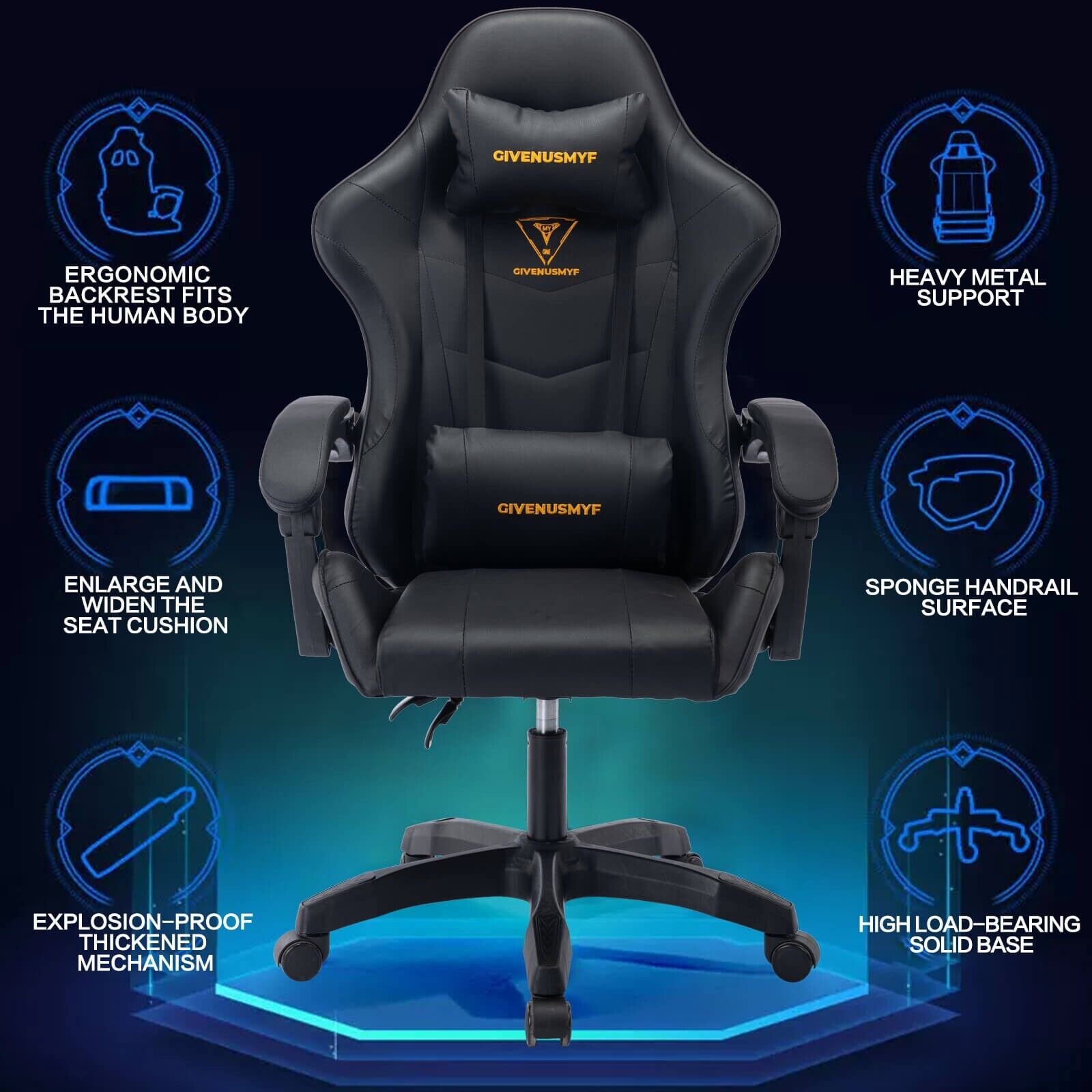 Ergonomic Swivel Gaming Chair with Recliner