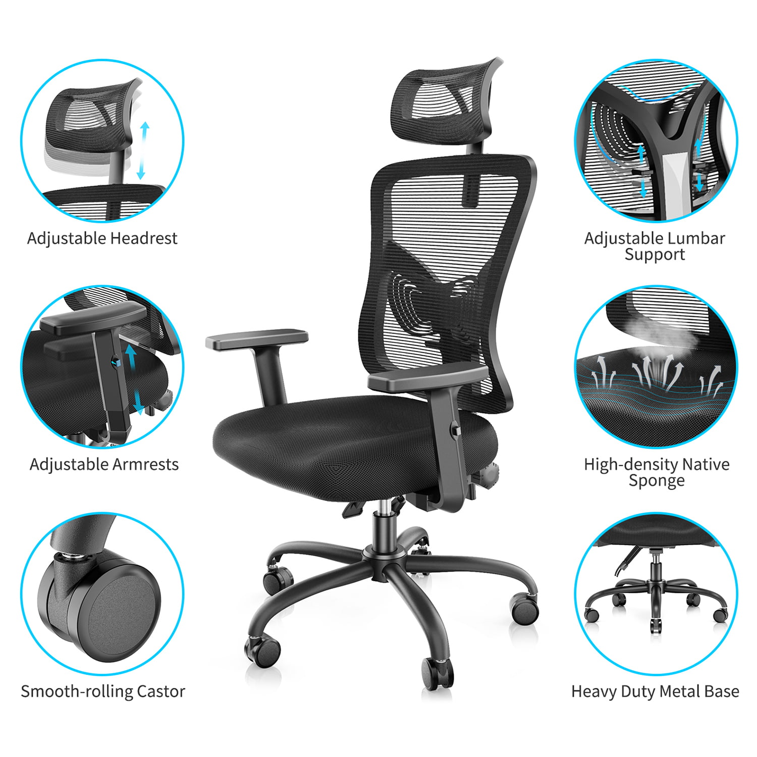 Ergonomic Mesh Office Chair with Lumbar Support
