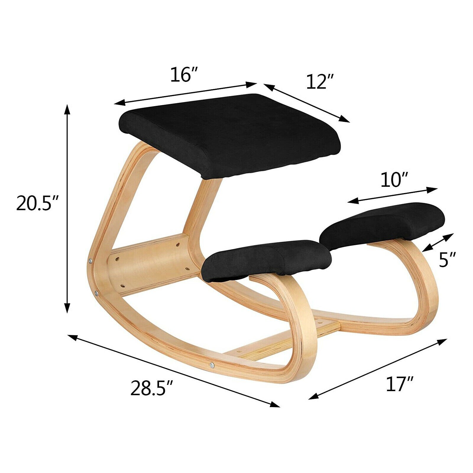Wooden Rocking Kneeling Chair for Ergonomic Posture