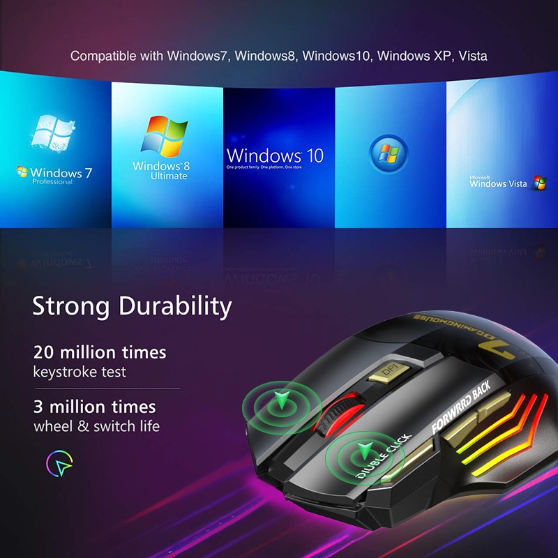 Wireless RGB Gaming Mouse with Ergonomic Design