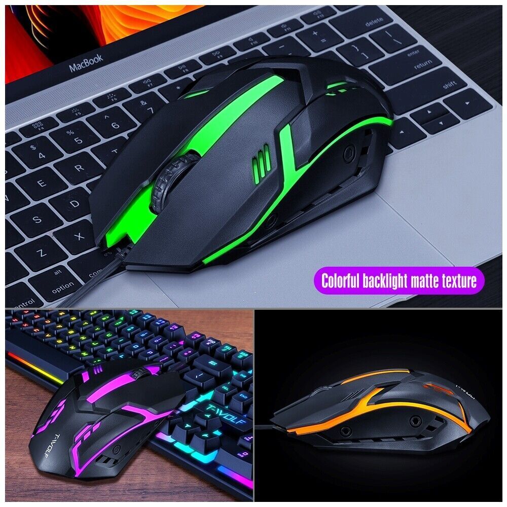Ergonomic Gaming Keyboard and Mouse Combo with RGB LED