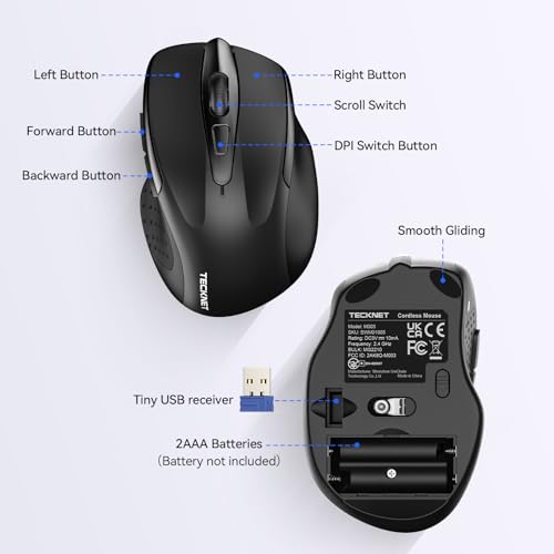 Ergonomic Wireless Mouse with Nano Receiver