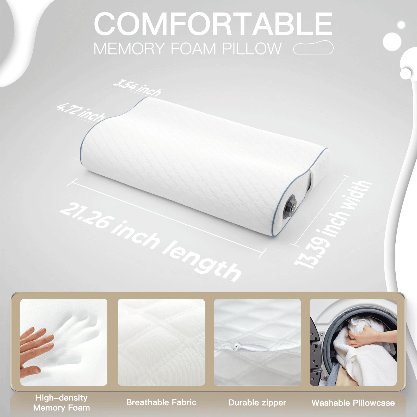 Smart Graphene Heated Ergonomic Pillow for Neck Pain